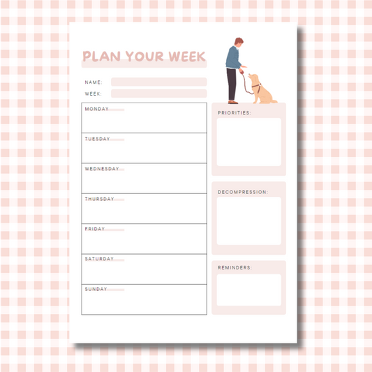 Weekly Planner A5 - single pages - 1 month bundle